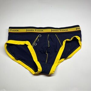 Navy Briefs with Yellow Accent James Tudor